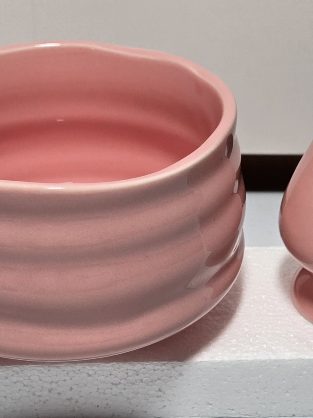 Pink Ceramic Matcha Tea Bowl & Whisk Holder Set